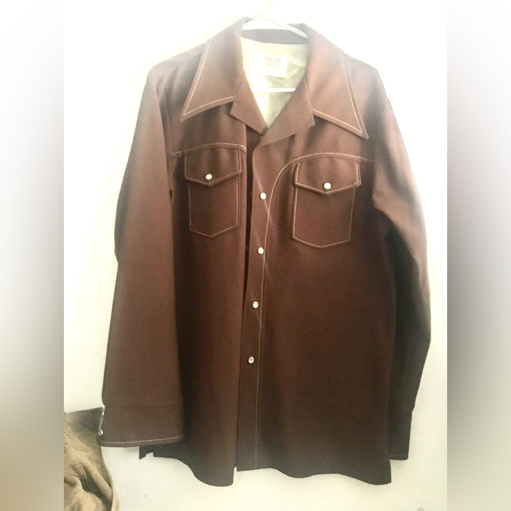 XL Men's Brown Western Long Sleeve